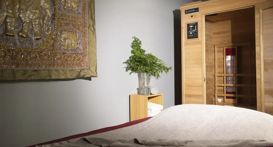 Infrared sauna at Massage Eden Auckland CBD spa