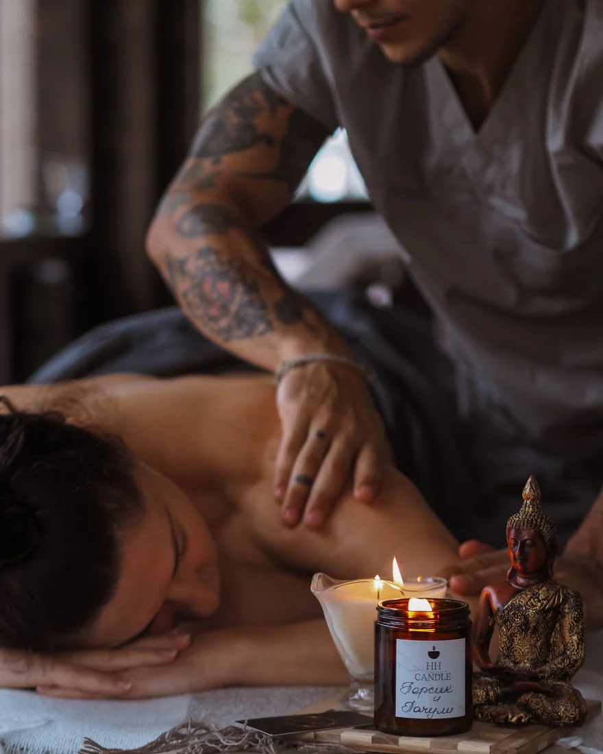 Spa package massage treatment with candlelight at Massage Eden