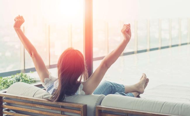 Woman relaxing.