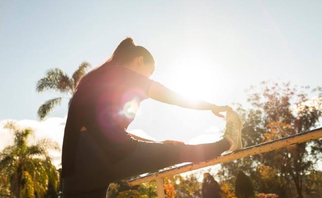 Woman stretching